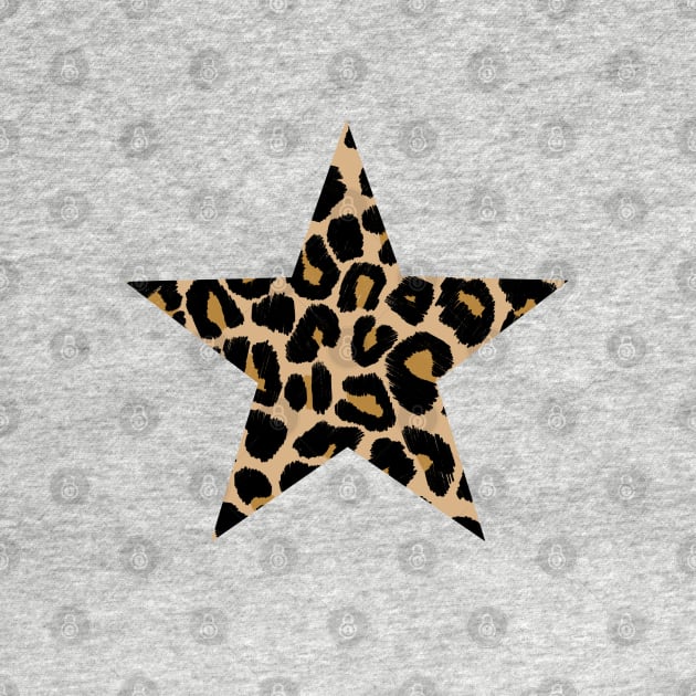 Textured Traditional Coloured Leopard Print Star by OneThreeSix